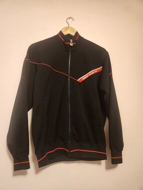 Vintage ASICS Tigerpaw World Athletes Track Jacket Black Red XL